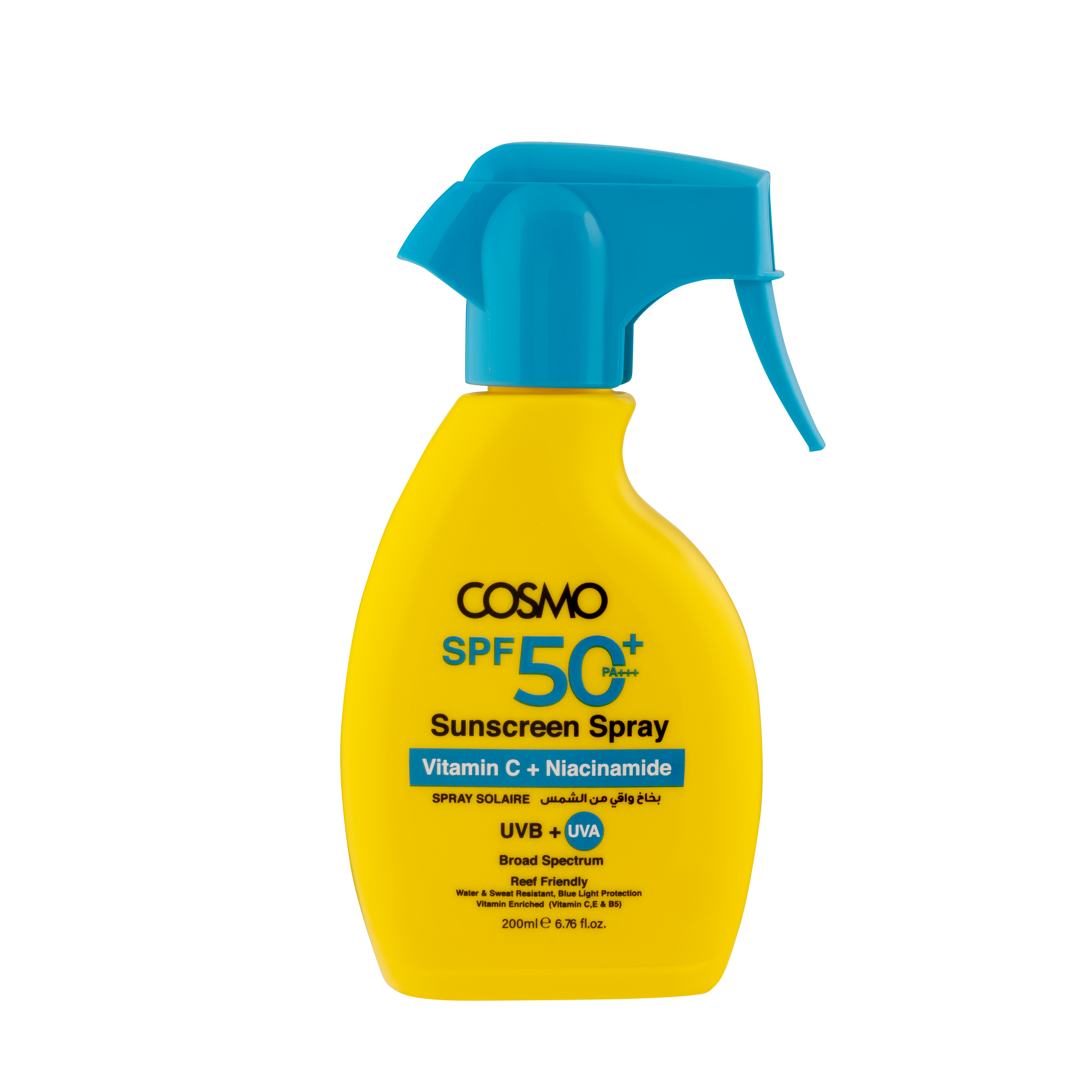 اسپری ضدآفتاب ویتامین سی + نیاسینامید SPF 50  کازمو ۲۰۰ میل